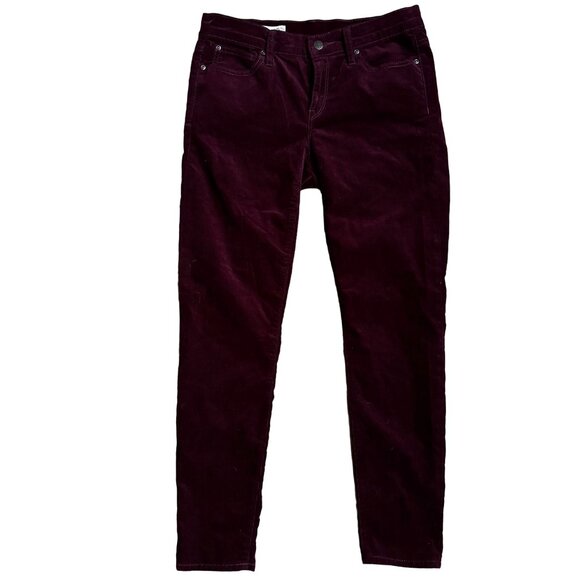Gap Corduroy Pants‎ Womens 28 Burgundy Legging Jeans 1969 Skinny Slim Stretch - Picture 1 of 6